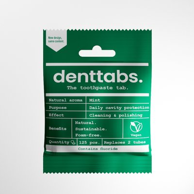 М'ятні драже для чищення зубів Denttabs,125 шт (для дорослих) DT0102M фото